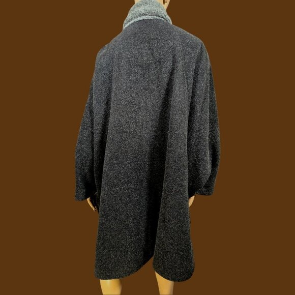 Vintage Steinbock Cape Coat Womens Gray Austrian Wool One Size cloak Poncho - Picture 6 of 9